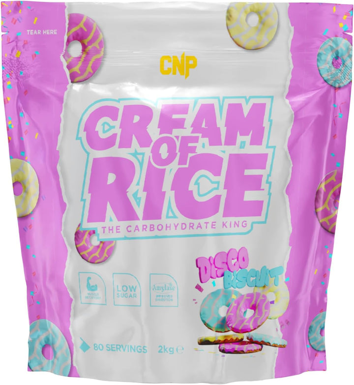 Cream of Rice Carbohydrate, Low Sugar, for Energy & Recovery with Easy Digestion, 2Kg 40/80 Servings 8 Flavours (2Kg, Cherry Bakewell)