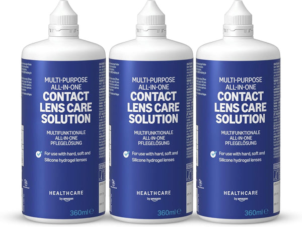Healthcare  Multi-Purpose All-In-One Contact Lens Solution 3 X 360 Ml, (Previously Amazon Basic Care) – Packaging May Vary