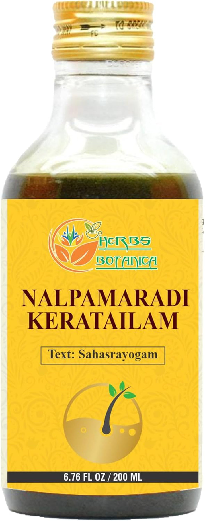 Nalpamaradi Thailam Keratailam Ayurvedic Oil with Turmeric Oil for Skin, Face & Body with 15 Ayurvedic Herbs 6.76 Fl Oz