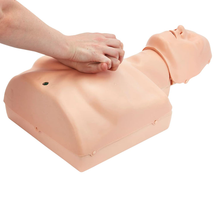 CPR Sim Kit | Dual-Use CPR Training Model - Adjustable Adult & Child Compression Practice | 50 Face Shields Included