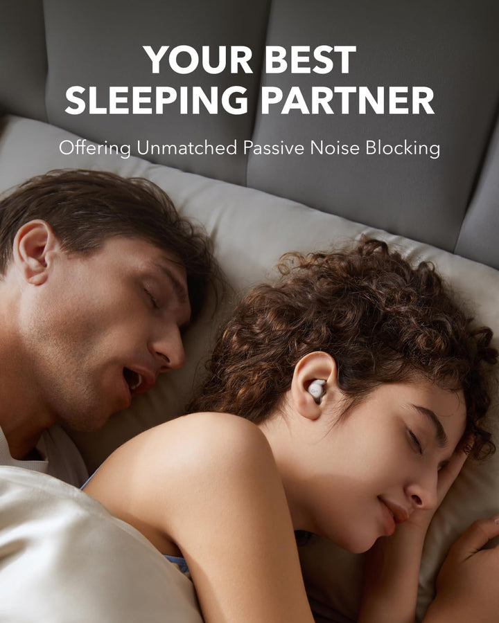 Sleep A20 by  Sleep Earbuds, Noise Blocking Sleep Headphones, Small Design for Side Sleepers, 80H Playtime, Stream Content via Bluetooth 5.3, Personal Alarm