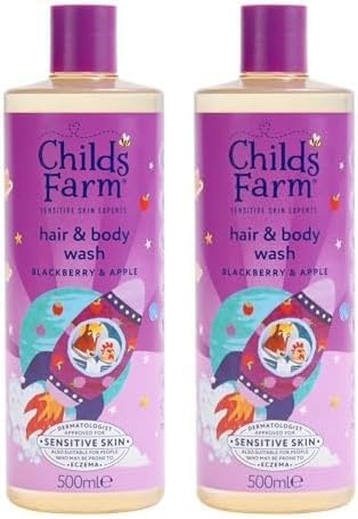 Kids Hair & Body Wash, Blackberry & Apple | Tear-Free, Gently Cleanses | Suitable for Dry, Sensitive Skin, 500Ml