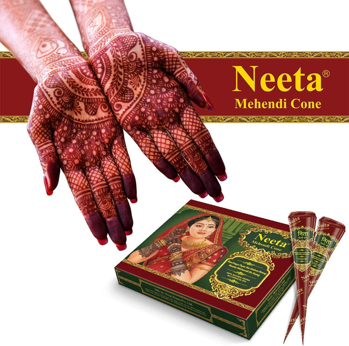 Natural Henna Mehandi Cone for Hand Designing, Wedding 12 Pcs in 1 Box (Pack of 1)