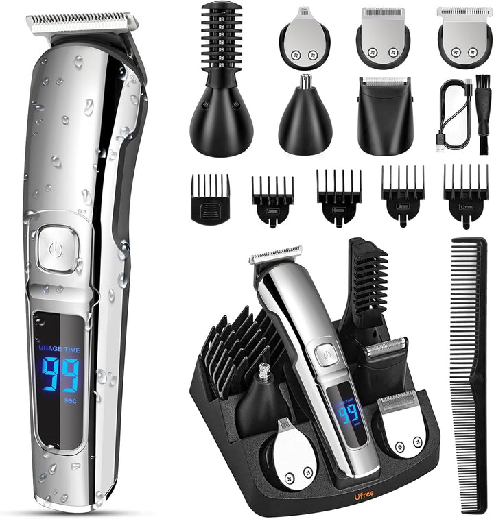 Beard Trimmer Men, Waterproof Electric Razor for Nose, Body, Face and Mustache, Cordless Hair Clippers Shavers for Men Grooming Kit, Gifts for Husband Father