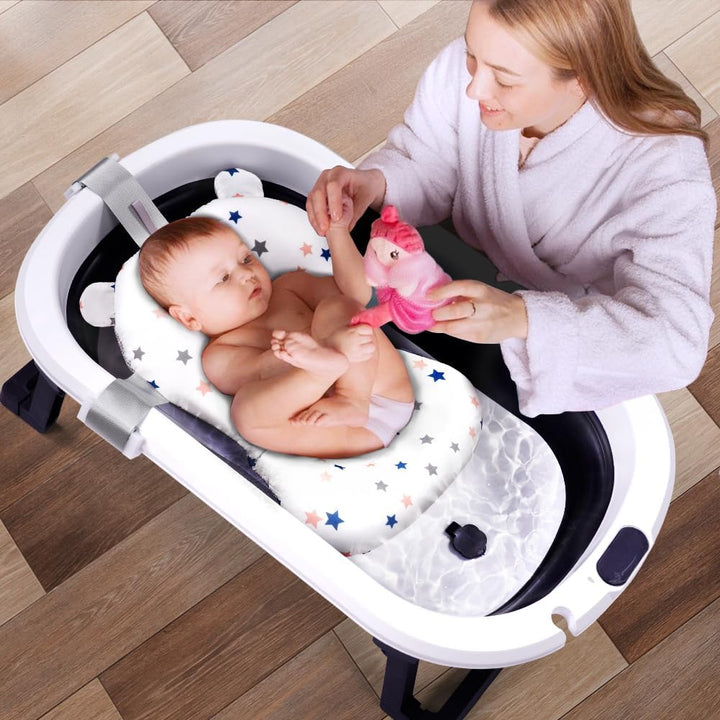 Newborn Baby Bath Seat Support and Pad - Non Slip Bathtub Net, Adjustable Cushion for 0-3 Years