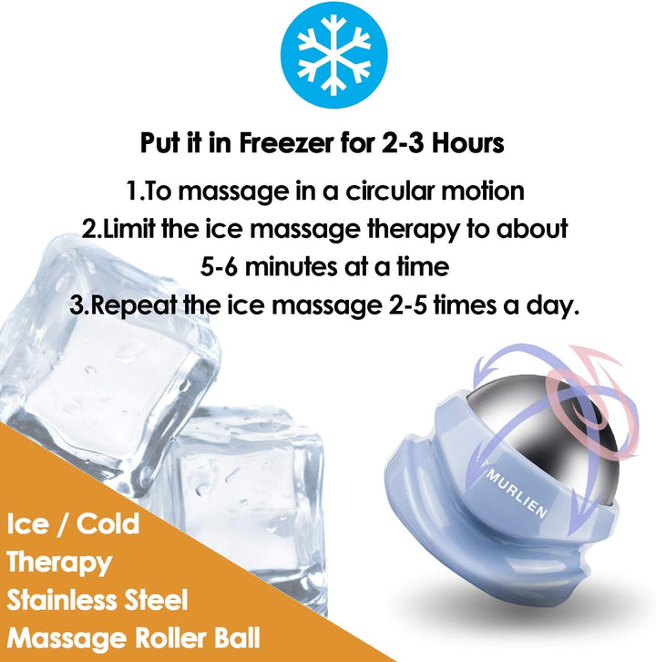Ice Therapy Massage Roller Ball, Manual Massager for Deep Tissue Massage, Alleviating Muscle Tension and Pain Relief, Suitable for Neck, Back, Shoulders, Arms, Legs, Thighs Etc.