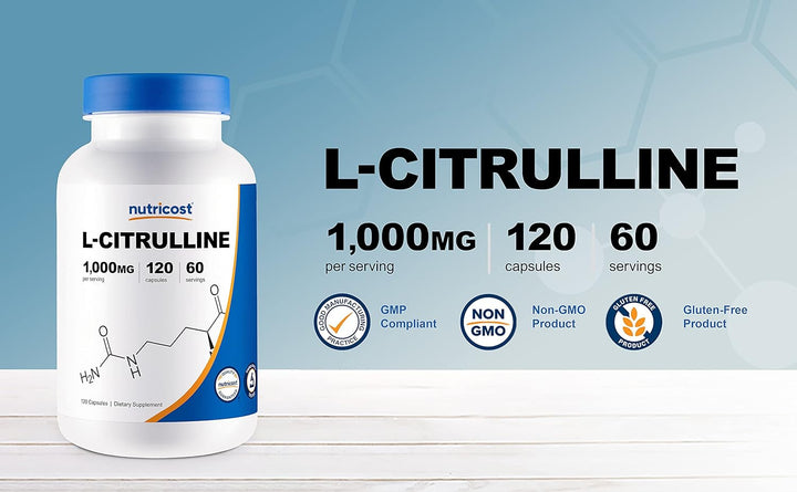 L-Citrulline 500Mg, 120 Capsules - Gluten Free, Non-Gmo
