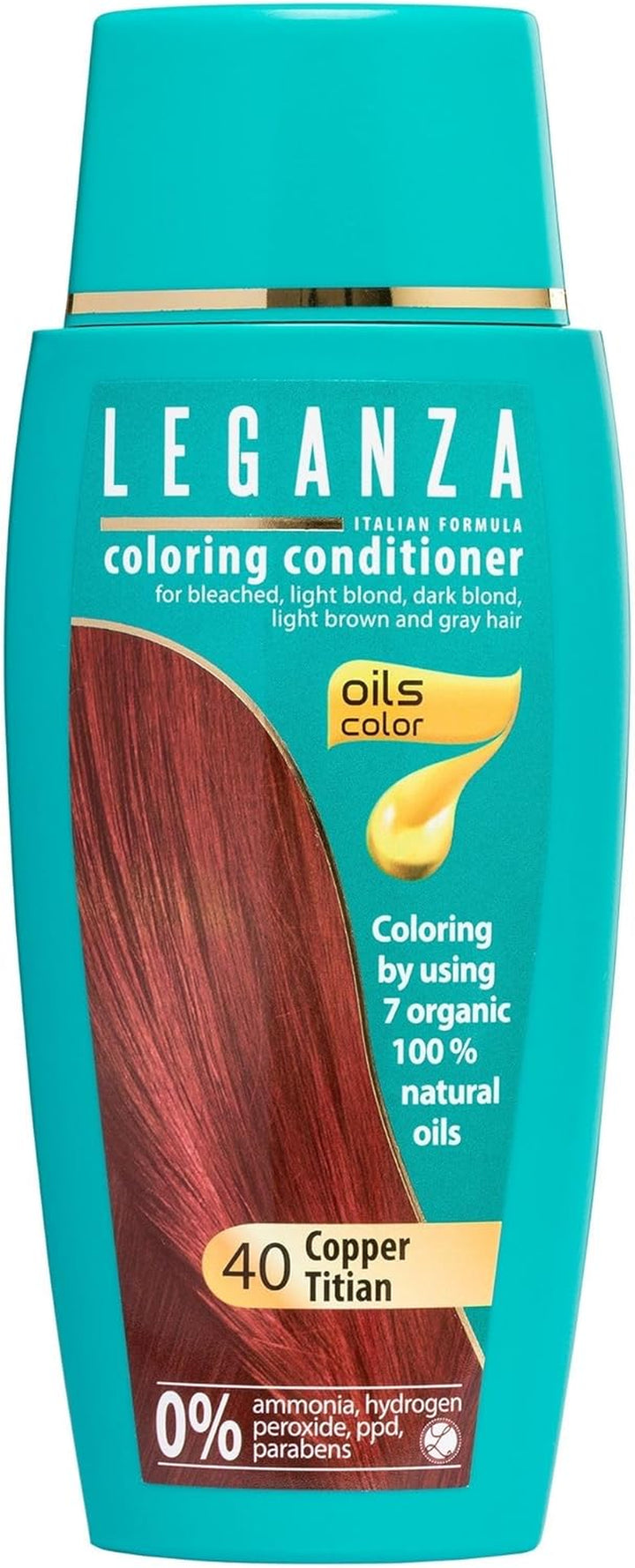Hair Coloring Conditioner Natural Balm Color Copper Titian Nº 40 | Enriched with 7 Natural Oils | Ammonia, PPD and Paraben Free | 150 Ml
