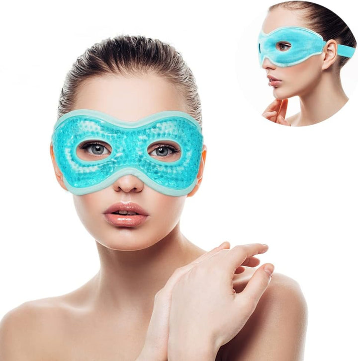 Cooling Eye Mask, Reusable Hot/Cold Therapy Gel for Puffy, Dark Circles, Headaches, Migraines, Sinus Pain, Dry and Swollen Eyes