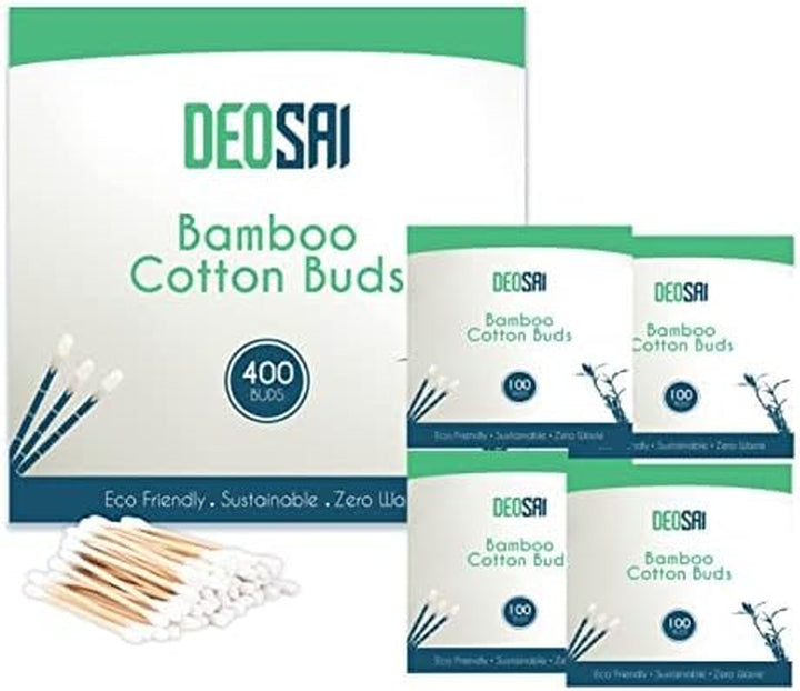 600 Premium Bamboo Cotton Buds, 100% Biodegradable and Plastic Free Ear Buds Cotton, Great Alternative to Plastic Cotton Buds, Swabs and Earbuds (600 Count)