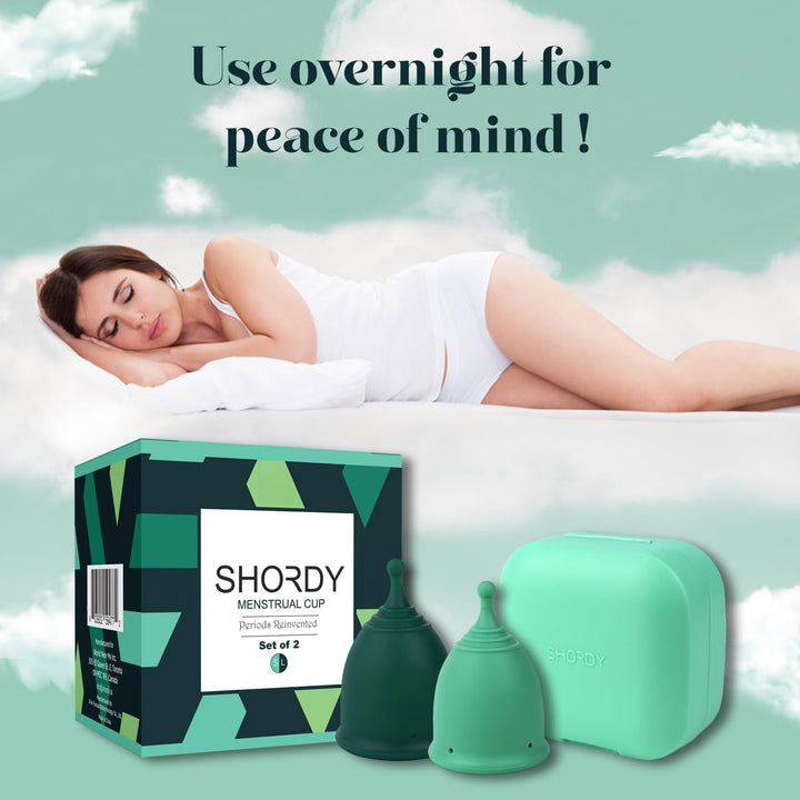 Menstrual Cups, First Period Starter Pack of 2 Kit with Mini Box, Period Cup Medical Grade Silicone, Feminine Hygiene Better Alternative to Sanitary Pads & Tampons for Girls - Small & Large