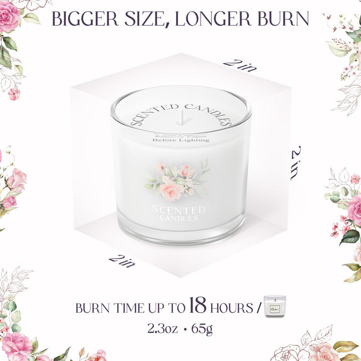 Candle Set, Scented Candle Gift Set for Her, 3 Scented Votive Candles, Birthday Gifts for Women/Men (Pink+Purple+White, 200G)