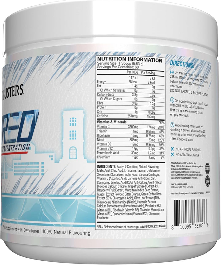 X Ghostbusters Frozen Empire: Oxyshred Thermogenic Pre Workout Powder & Shredding Supplement. Clinically Proven with Acetyl L Carnitine, Energy Boost Drink - Frosty Big Apple, 60 Serve