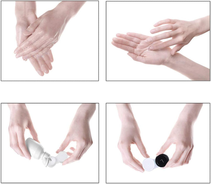 20PCS Travel Contact Lens Cases, Portable Contact Lens Travel Kit Case, Mini Box Container Contact Lens Holder, Contact Lens Soaking Storage Case with L and R Caps - Green Blue Black Pink