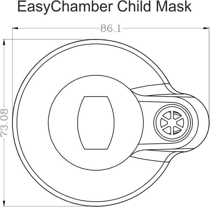 Anti-Static Spacer Device with Child Mask, Inhaler Chamber, Use with Metered Dose Inhaler, BPA and Latex Free