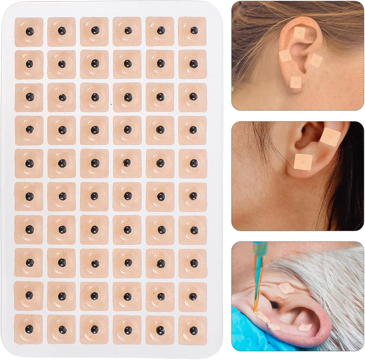 600 Count Acupuncture Ear Seeds Disposable Ear Press Seeds Multi-Condition Acupressure Kit (10 Sheets)