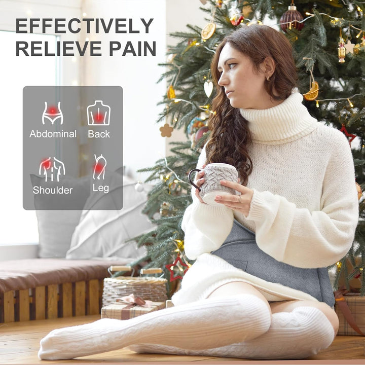 Heat Pad for Back Pain Relief Electric Heating Pads with 6 Temperatures Soft Detachable Heat Pad for Man Women