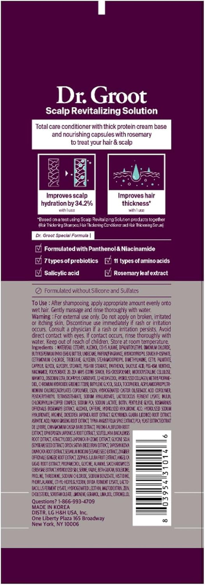 Hair Thickening Conditioner for Hair Loss and Weakening Hair Korean Hair Care Biotin Conditioner Moisturizing Strengthening Colour Protect