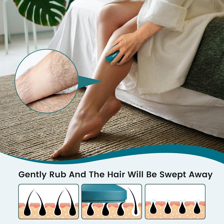 Nano Glass Hair Remover with Upgraded Grinding Surface -Achieving Painless Hair Removal, Crystal Hair Eraser for Portability, Reusable Easy to Use Silky Smooth Crystal Hair Removal Device