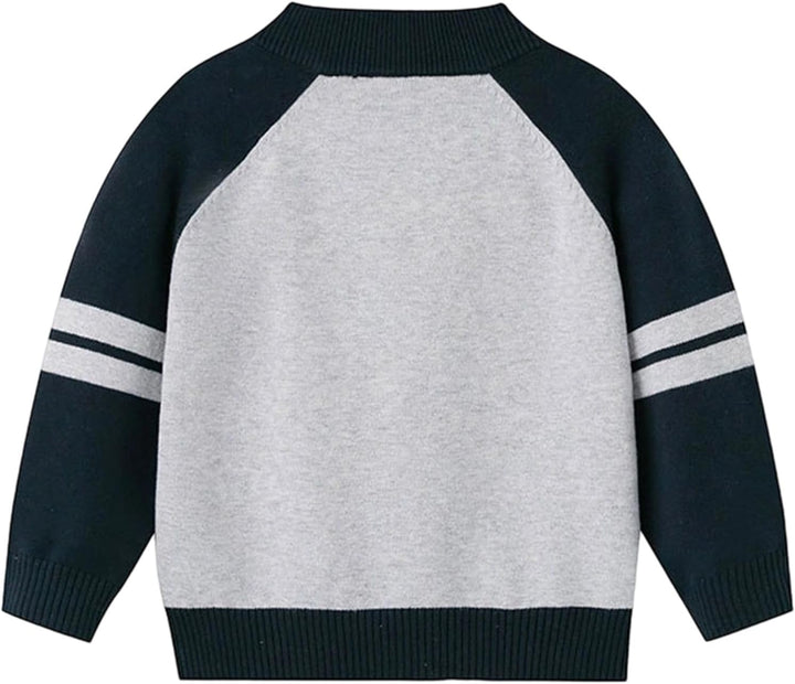Boys Sweater Cardigan Zip up Knit Jacket Top Outerwear Casual Outfits for Toddlers and Kids