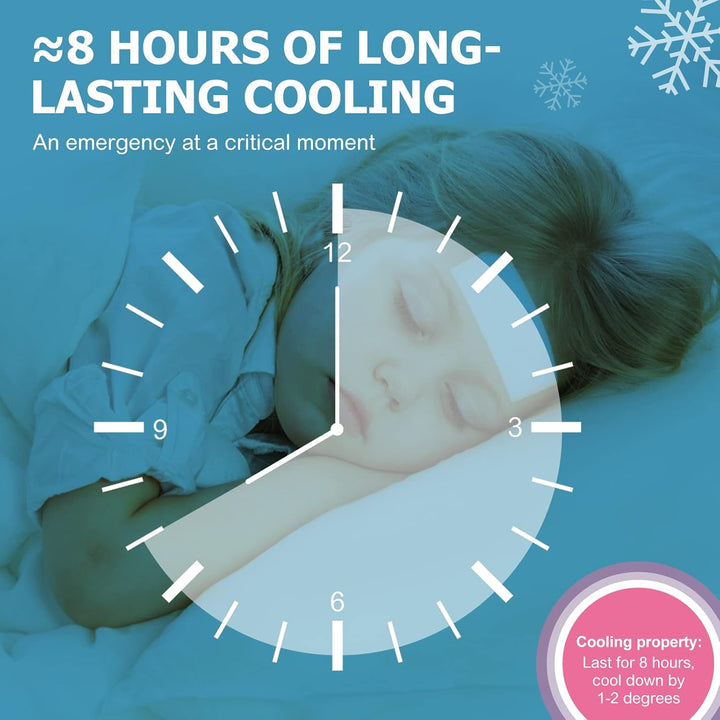 20Pcs Fever Cooling Gel Patches for Kids & Adults, Relief Cooling Sheets for Headaches, Overheating, Heat Stroke, Long-Lasting, Safe & Drug-Free, Easy to Apply