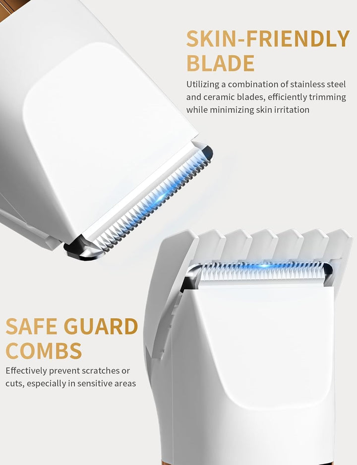 Women'S Razor, 3-In-1 Women'S Electric Shaver for Body, Pubic and Nose, Intimate Shaver for Women, IPX7 Waterproof, Wet and Dry Use, Rechargeable Trimmer for Women with USB Charging Status