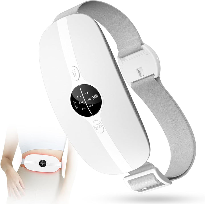 Rechargeable Heat Pad with 3 Heating & Vibration Modes - Period Pain Relief for Back & Stomach - Portable Heating Pad Gift for Women