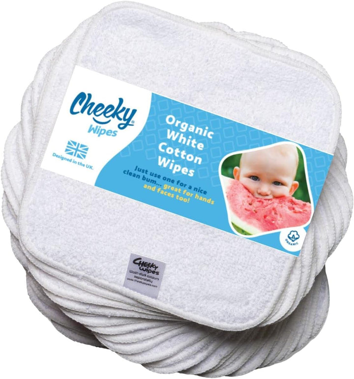 - Organic Premium White Heavyweight Cotton 25 Pack Baby Wipes - 15X15Cm Reusable Towelling Wipes, Extra Soft & Perfect for Cleansing Baby'S Hands and Face | Eco Friendly
