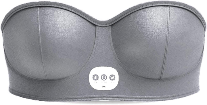 Electric Breast Massagers, Breast Enhancer Massager Bra, USB Wireless Bust Lift Massager, Portable Breast Enlargement with Hot Compress & 3 Gear Massage for Shaping Chest Anti-Sagging (Grey)
