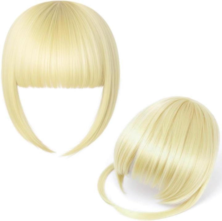 Clip in Fringe, Clip in Bangs for Women Hair Extensions with Temples Hairpieces, Fashion Wispy Bangs Fringe Air Bangs Clip for Daily Wear Y7LHJFP (Dark Brown)