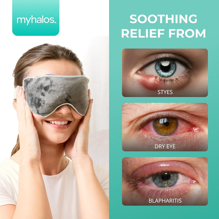 ® Heated Eye Mask for Dry Eyes - Microwave Activated Warm Eye Compress Treats Blepharitis & Styes - Our Plush, Warm Compress for Eyes Includes a Adjustable Strap & Pouch