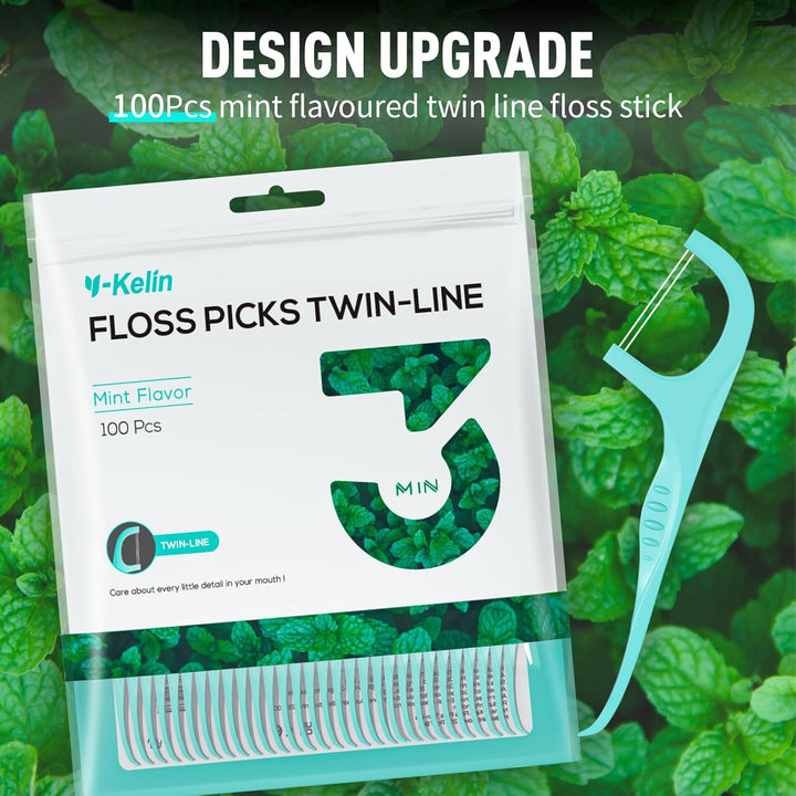 Twin-Line Dental Floss-200 Pcs Dental Floss Toothpick, Teeth Stick,Tooth Picks,Floss Picks,Teeth Cleaning