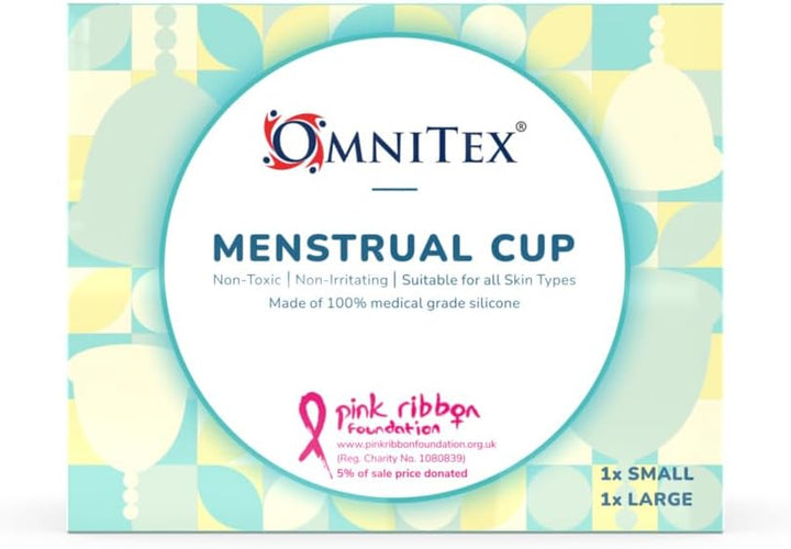 2Pk  Menstrual Cups for Breast Cancer | 100% Pure Medical Grade Silicone | Safe Eco-Friendly Tampon & Pad Alternative | Non-Toxic ISO10993 Tested | BPA & Latex-Free, Mix Pack Small & Large Cup
