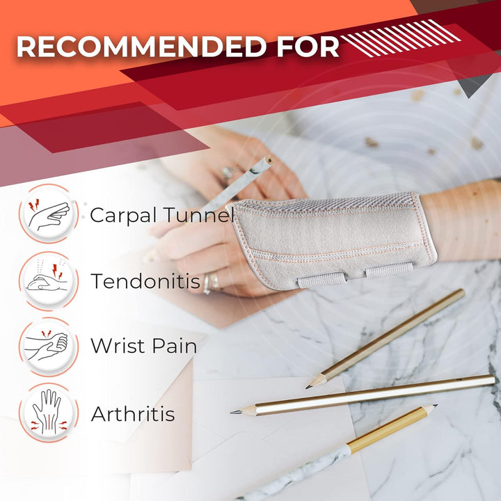 New Updated Carpal Tunnel Wrist Splint, Adjustable Wrist Support Brace with 2 Straps, Professional Wrist Stabilizer for Pain Relief, Repetitive Injuries Recovery (Left Hand-Gray, L/XL)