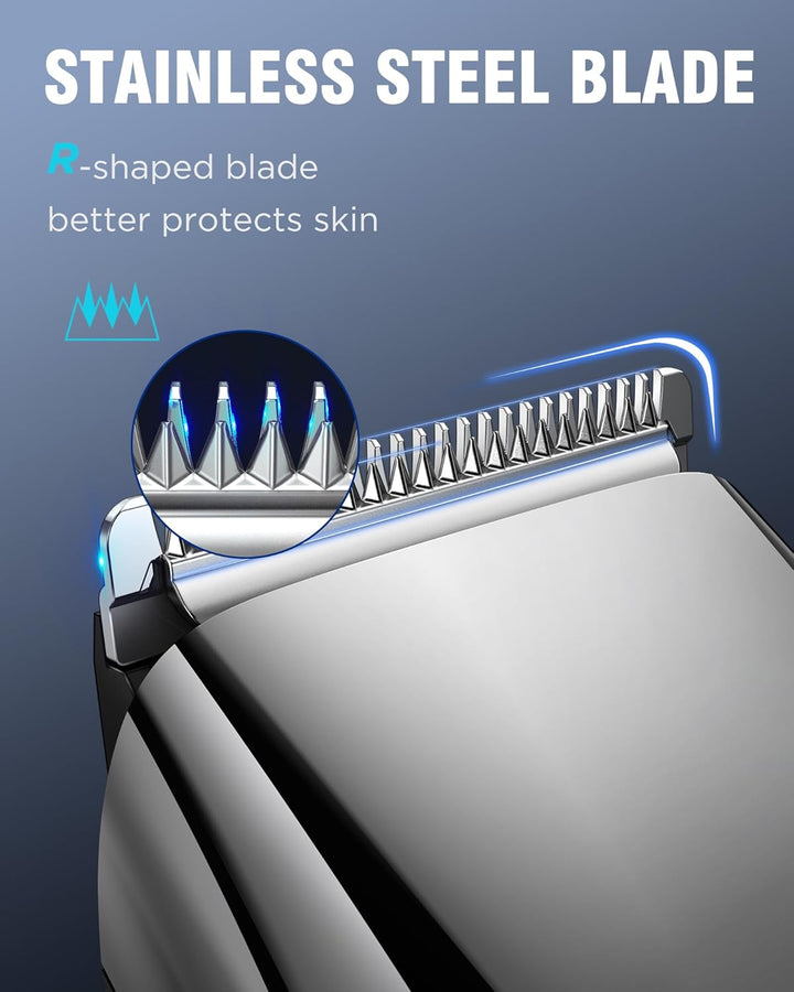 Beard Trimmer Men, Hair Clippers Men Electric Shavers with Zoom Wheel(1-10Mm), Cordless Hair Clippers with Battery Indicator,Electric Razor USB Rechargeable Facial Hair Trimmer,Body Hair Grooming Kits