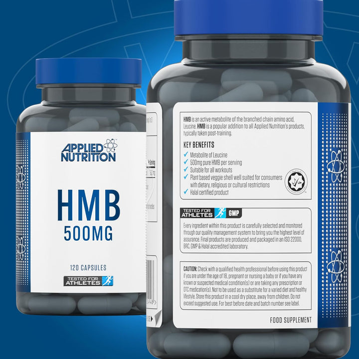 HMB Supplement - HMB 500Mg Capsules, Metabolite of Leucine, for Muscle Growth & Repair (120 Capsules - 60 Servings)
