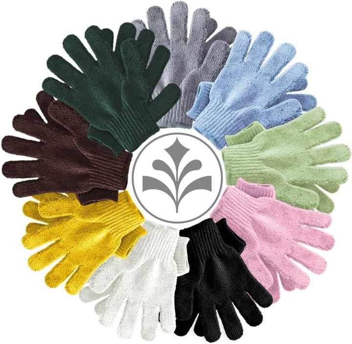 Exfoliating Glove, Carbonized Rayon Bamboo Body Scrubber, Loofah Exfoliating Mitt, Shower Scrubber Wash Cloth, Body Exfoliator Scrub, Loofa Shower Gloves Bath Sponge - Grey