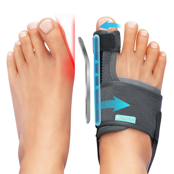 1 Pair Bunion Corrector Big Toe Straightener - Adjustable Bunion Splint with 2 Angle Bar, Bunion Toe Separator with Double Non-Slip Strap for Day Night Support - for Women & Men
