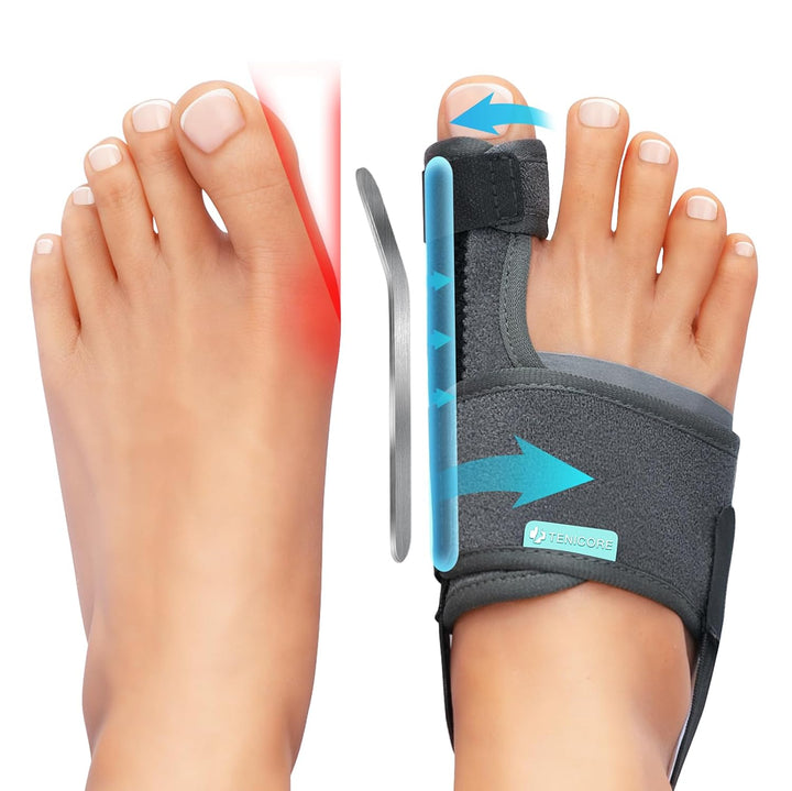 1 Pair Bunion Corrector Big Toe Straightener - Adjustable Bunion Splint with 2 Angle Bar, Bunion Toe Separator with Double Non-Slip Strap for Day Night Support - for Women & Men