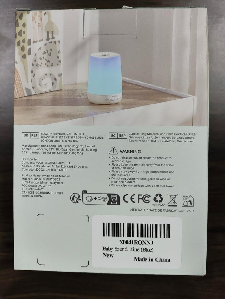 Baby Sound Machine,  White Noise Machine for Baby Sleeping with Night Light, Toddler Sleep Trainer with 34 Soothing Sounds, Timer, App Remote Control, Personal Sleep Routine(White)