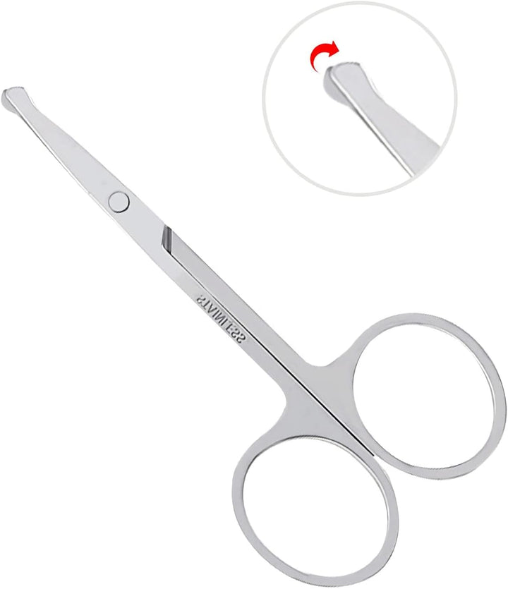 3Pcs Small Eyebrow Scissors and Nose Hair Scissor, Beard Moustache Eyelash Nail Trimmer Facial Hair Grooming Scissors for Man and Woman