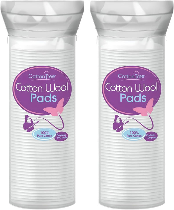 Cotton Wool Pads – 2 Packs of 80 Soft & Gentle Cotton Pads – Ideal for Makeup Removal & Skincare