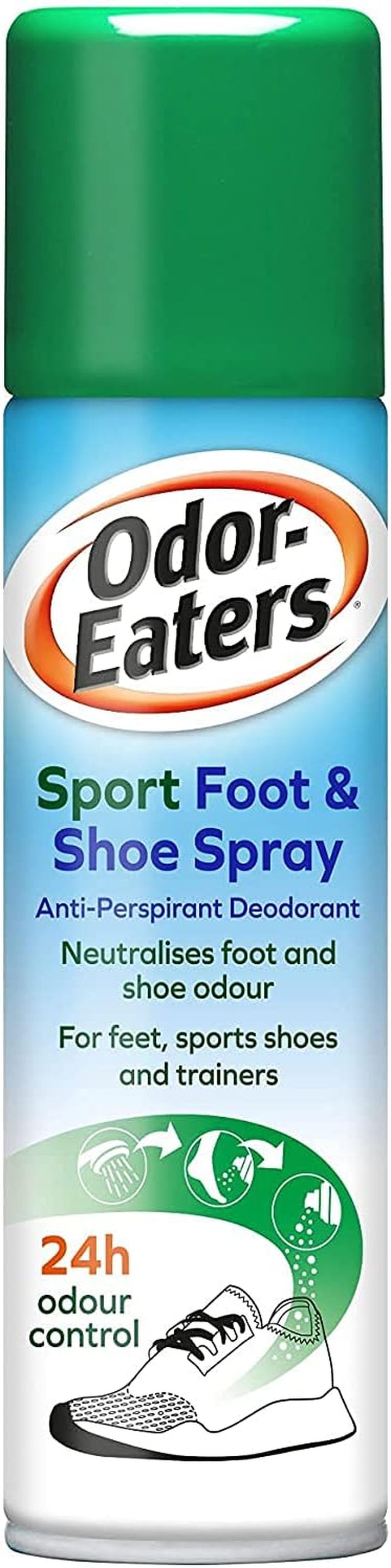 , 24 Hour Odour Destroying Antiperspirant Foot and Shoe Spray for Sport Shoes, 150 Ml