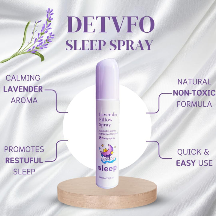 Sleep Spray with Lavender – Relaxing Pillow & Linen Mist for Deep Sleep – Calming Room Spray with Essential Oils – Natural Aromatherapy for Adults – 80Ml