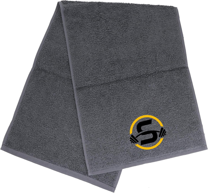 Gym Towel with Monogrammed Embroidery Initial Gift for Men & Women, Training Accessory Gift, Gym Towel Present for Weight Lifting Birthday, Retirement, Christmas - Black, J