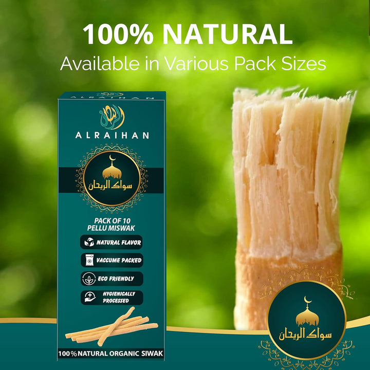 Miswak Wooden Tooth Brush - Original Siwak Arabian Traditional Toothbrush for Clean Healthy and White Teeth Cleaning Disinfecting Natural Toothbrush || Pack of 10…
