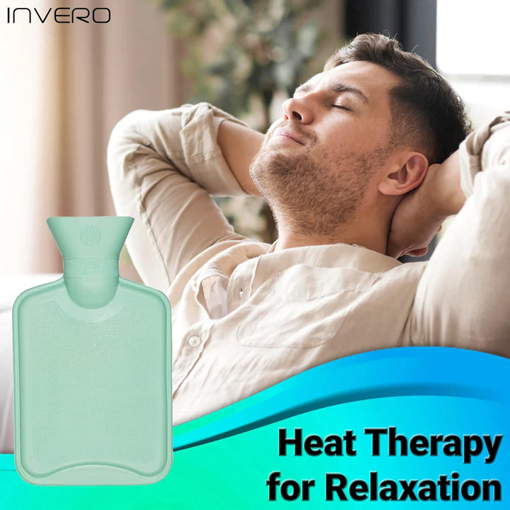 Hot Water Leak-Proof Bottle 1 Litre - Ideal for Pain Relief for Waist, Back, Neck, Legs, Shoulders or for Cosy Winter Cold Nights