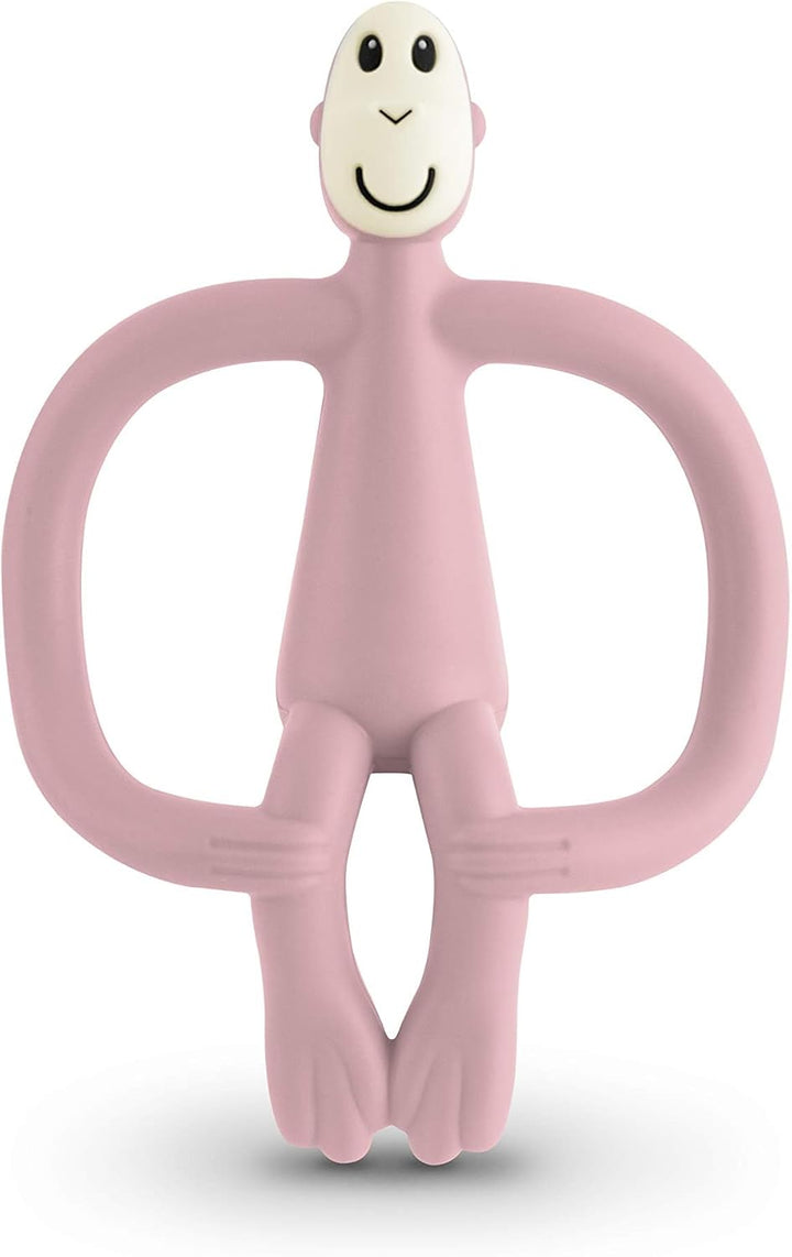 , Original Teether & Gel Applicator, Antimicrobial Silicone Teething Toys for Baby, Easy to Grip, BPA Free, 3 Months Old+, 10.5 Cm, Dusty Pink Monkey