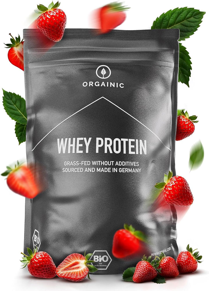 Natural Whey Protein - Organic Certified without Additives - Protein Powder from Germany - Grass Fed Whey Protein - 1000G