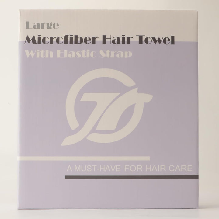 2-Pack Large Microfibre Hair Towel Wrap 86 X 26 Cm, Thicken Super Absorbent Hair Turbans for Wet Hair, Anti-Frizz Hair Drying Towel with Elastic Band for Women Long Thick Curly Plopping Hair